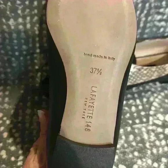 Lafayette 148 New York Leather Oxfords w/ Snakeskin Detail – EU 37.5 (US ~7) - Picture 8 of 8